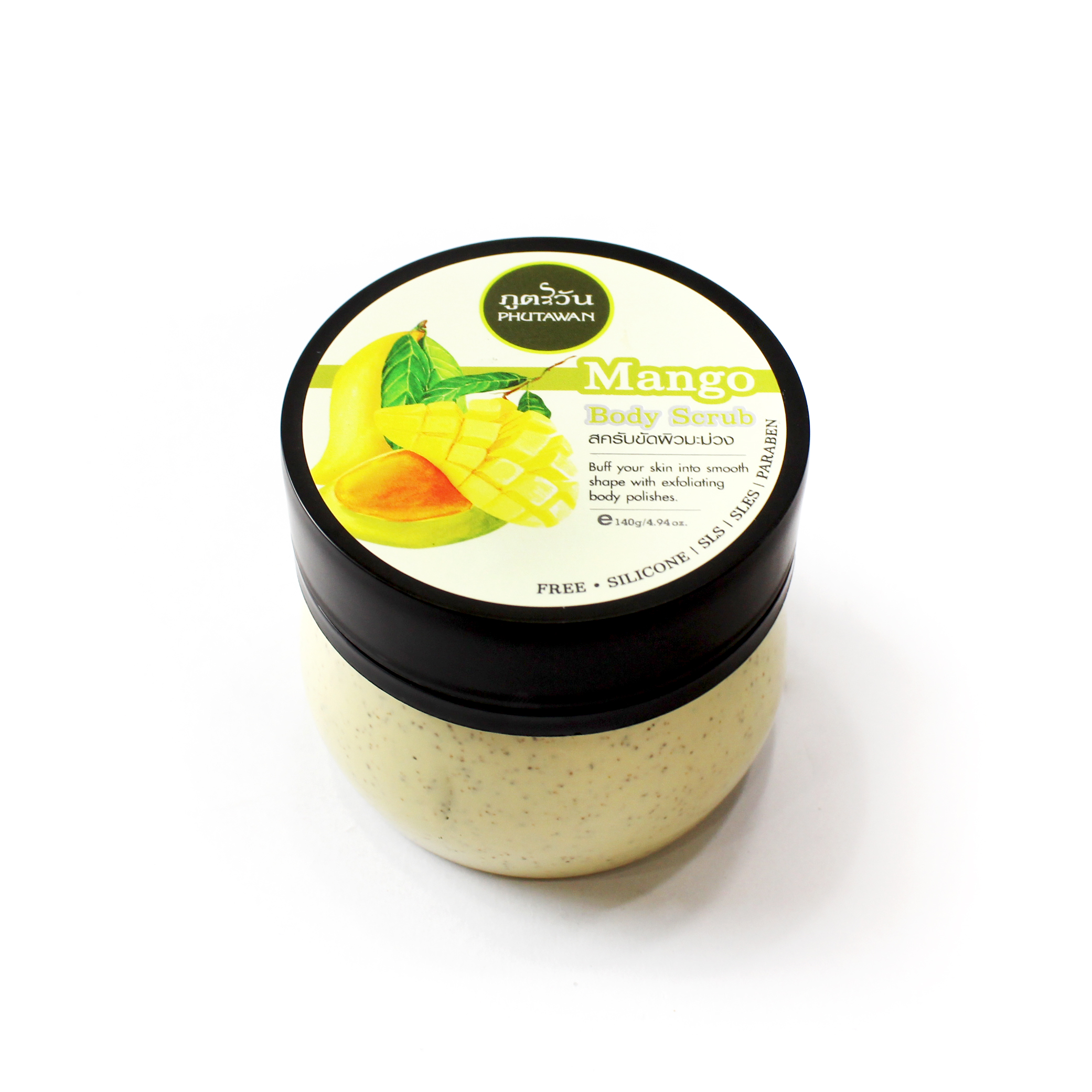 Ароматный и увлажняющий скраб для тела из Тайланда Манго Phutawan Mango Body Scrub 140 гр. таиланд