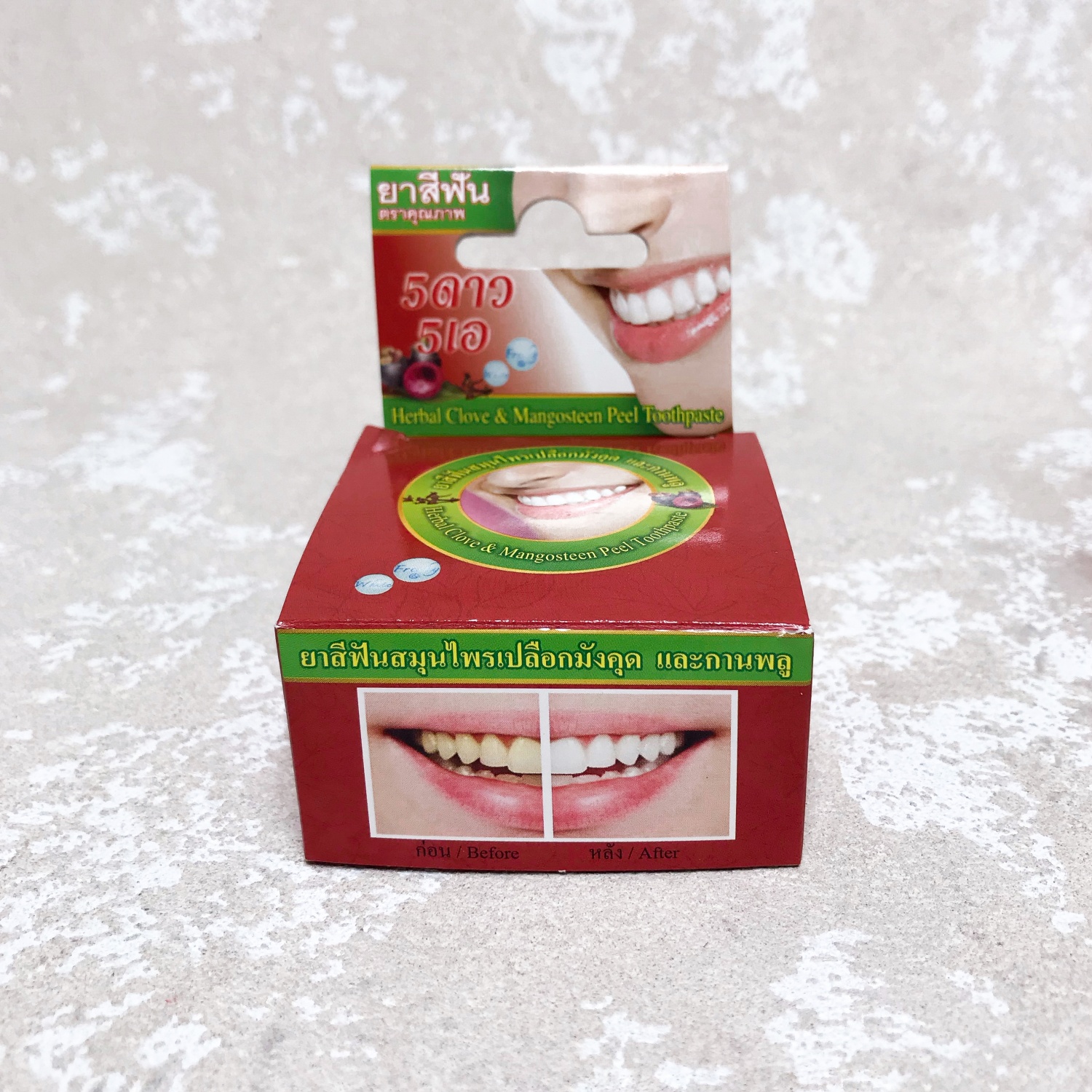 Натуральная Тайская зубная паста из кожуры мангостина и гвоздики 5 STAR 5A 25 гр. Таиланд