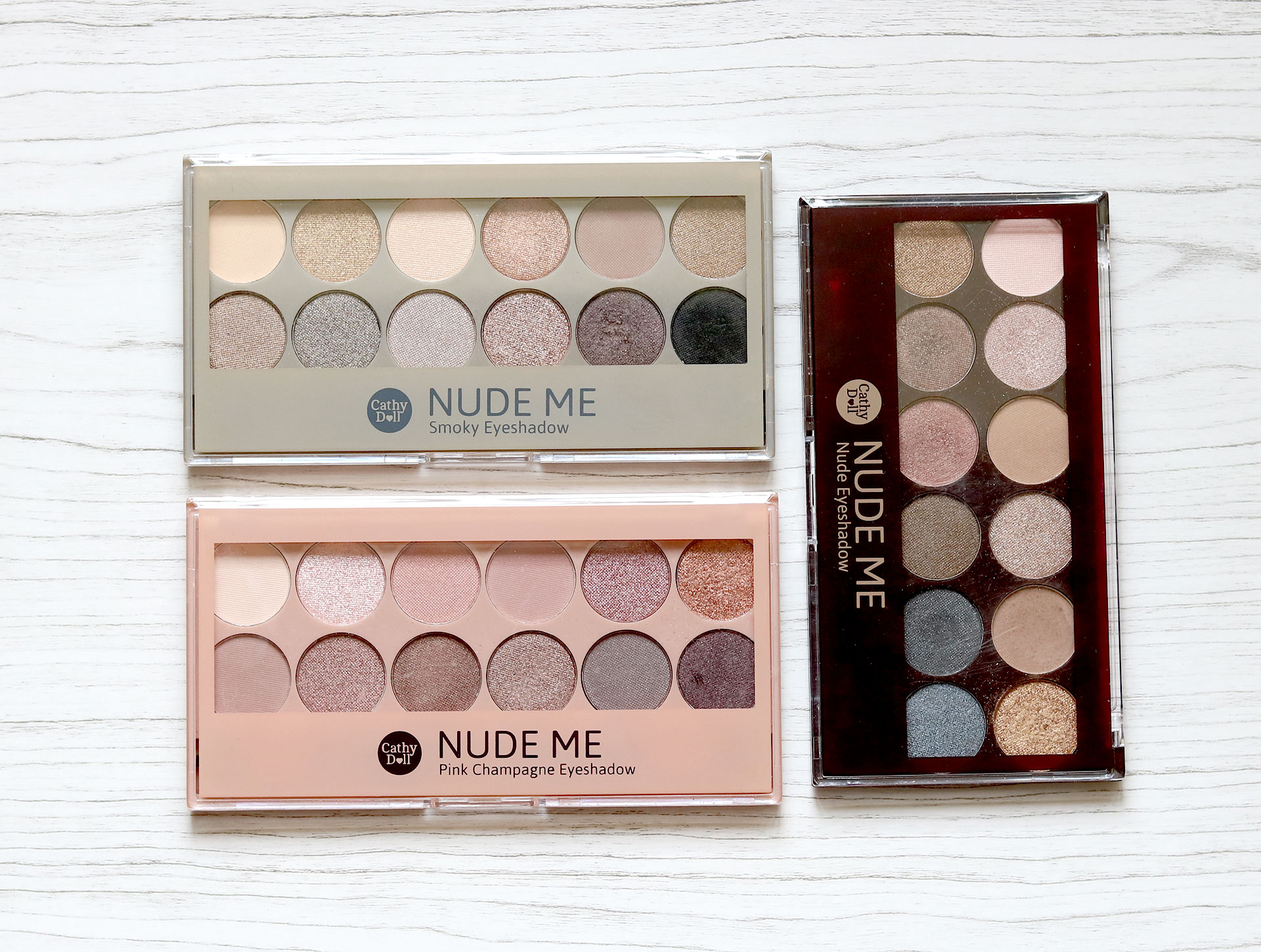 Палетка теней из Тайланда № 01 Nude для создания нюд-макияжа Cathy Doll Nude Me Eyeshadow 01 Nude 12 оттенков купить в Москве и Московской области