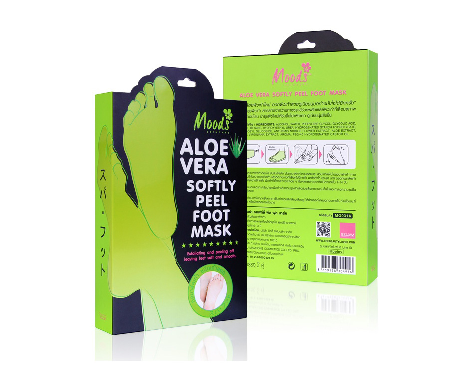 Пилинг Носочки из Тайланда с Алоэ Вера Aloe Vera Softly Peel Foot Mask Moods 2 пары. тайские носочки купить