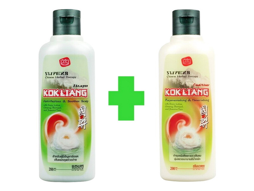 Тайский травяной шампунь и кондиционер против выпадения волос Kokliang 200 мл. шампунь из Таиланда