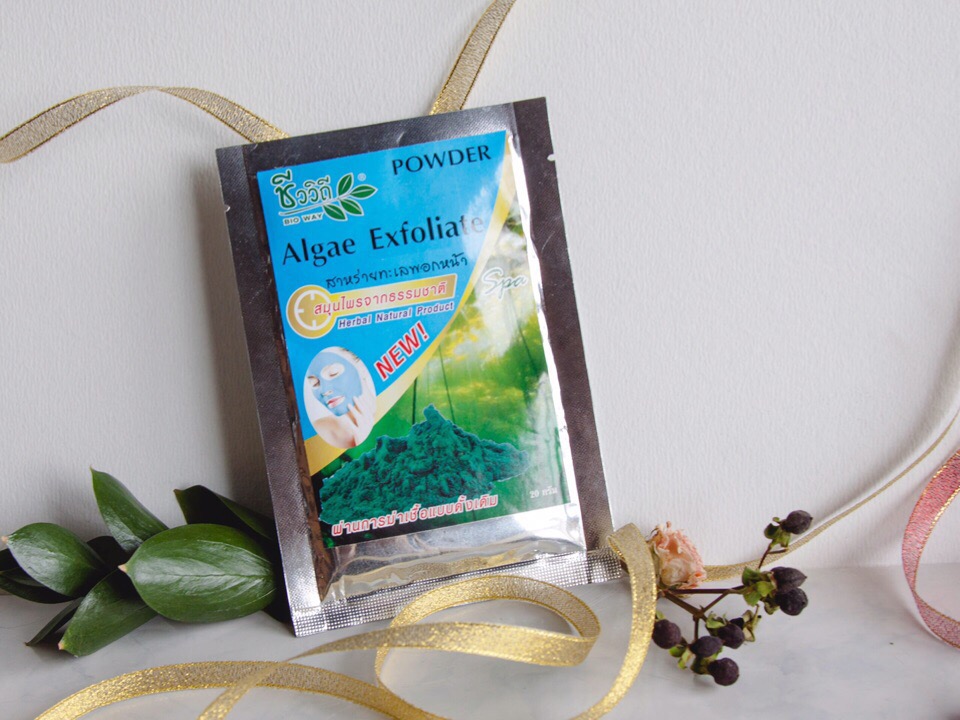 Тайская маска для лица с порошком водоросли Спирулина Algae Exfoliate Powder Bio Way 20 гр. маска для лица из Тайланда