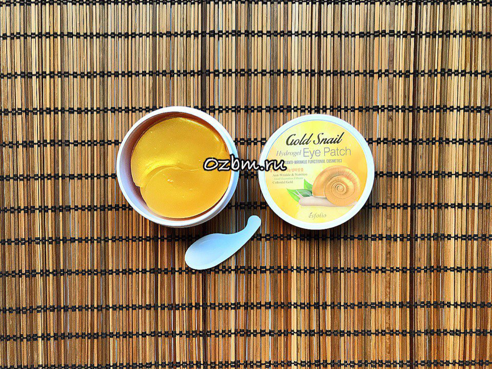 Тайские золотые гидрогелевые патчи для кожи вокруг глаз с улиточной слизью Esfolio 90 гр 60 шт